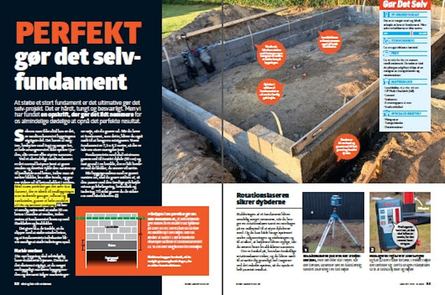 Støb randfundamentet med beton og lecablokke Støb randfundamentet med beton og lecablokke